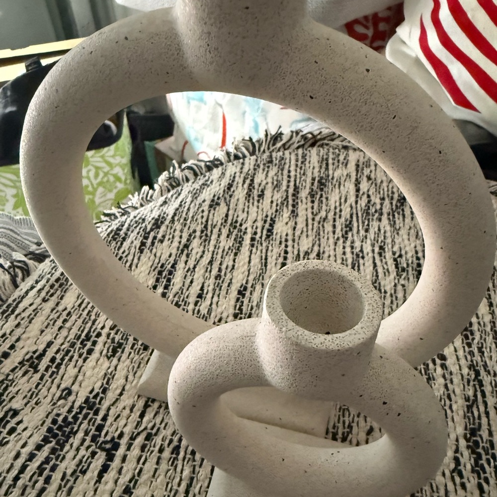 Modern White Ceramic Candle Holder